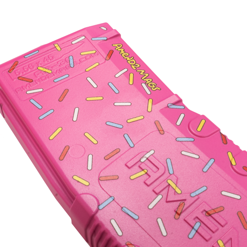 Amend2 AR-15 30-Round Sprinkle Donut Mod-2 - 556NATO, 30 Rounds, Fits AR-15 Rifles, Polymer, Pink Amend2 AR-15 30-Round Sprinkle Donut Mod-2 - 556NATO, 30 Rounds, Fits AR-15 Rifles, Polymer, Pink