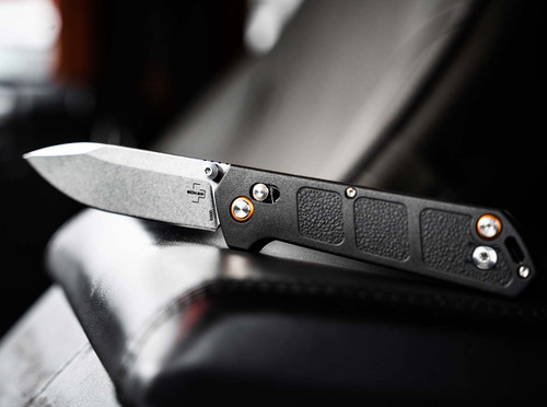 Boker Plus Kihon DC Crossbar Lock Flipper Knife - 3.23" D2 Satin Drop Point Blade, Black GFN Handles - 01BO800 Boker Plus Kihon DC Crossbar Lock Flipper Knife - 3.23" D2 Satin Drop Point Blade, Black GFN Handles - 01BO800