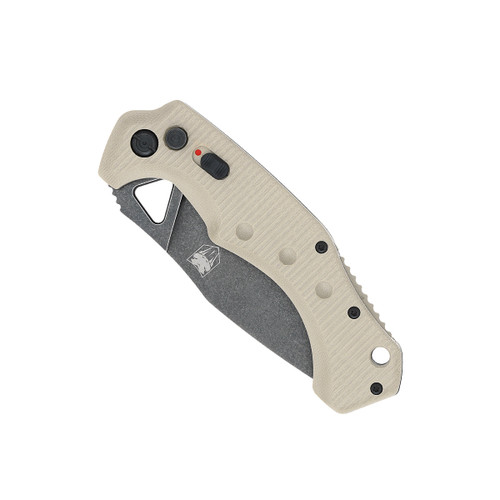 CobraTec Knives Ryker AUTO Folding Knife - 3.75" D2 Blackwashed Drop Point Blade, Tan G10 Handles CobraTec Knives Ryker AUTO Folding Knife - 3.75" D2 Blackwashed Drop Point Blade, Tan G10 Handles