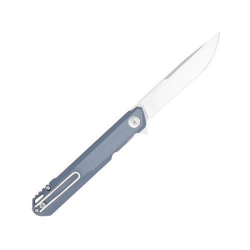 CobraTec Knives Monarch Folding Flipper Knife - 3.5" D2 Satin Drop Point Blade, Gray G10 Handle, Liner Lock CobraTec Knives Monarch Folding Flipper Knife - 3.5" D2 Satin Drop Point Blade, Gray G10 Handle, Liner Lock