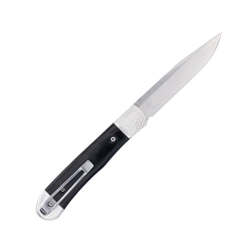 Cobratec Knives Trapper Hidden Release AUTO Folding Knife - 3.125" D2 Blade, Black Horn Scales, Pocket Clip Cobratec Knives Trapper Hidden Release AUTO Folding Knife - 3.125" D2 Blade, Black Horn Scales, Pocket Clip