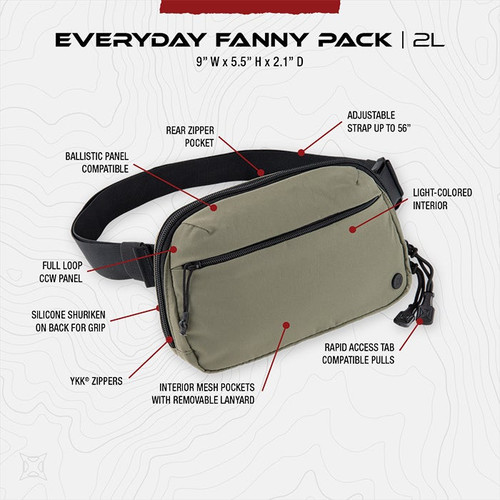 Vertx Everyday Fanny Pack - Lena Collection, Mountain Sage Vertx Everyday Fanny Pack - Lena Collection, Mountain Sage