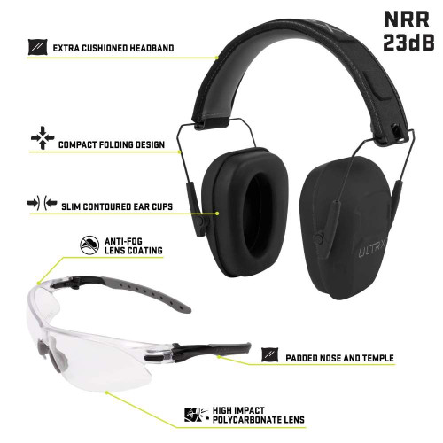 Allen ULTRX Shield Ear & Eye Protection Combo - Midnight Gray Allen ULTRX Shield Ear & Eye Protection Combo - Midnight Gray