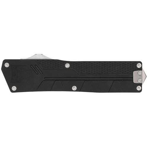 CobraTec Knives Paragon OTF AUTO Knife - VG-10 Drop Point Blade, Black Aluminum Handles