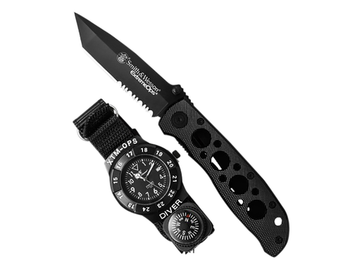 Smith & Wesson Extreme Ops Watch & Knife Combo Set - SW-XTMOPS-2 Smith & Wesson Extreme Ops Watch & Knife Combo Set - SW-XTMOPS-2
