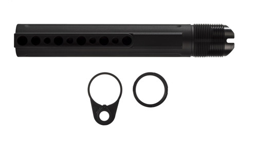 Primary Weapons Systems Enhanced Buffer Tube with Ratchet Lock Castlenut and Endplate - Black Primary Weapons Systems Enhanced Buffer Tube with Ratchet Lock Castlenut and Endplate - Black