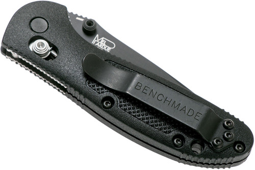 Benchmade Mini Griptilian AXIS Lock Folding Knife - 2.91" S30V Black Drop Point Blade, Black Noryl GTX Handles - 556BK-S30V