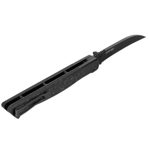 Cold Steel 60 Series Spectre Liner Lock Folding Knife - 3.75" CPM-20CV Black Hawkbill Blade, Forged Carbon Fiber Handles with Titanium Bolsters - CS-FL-39SHB Cold Steel 60 Series Spectre Liner Lock Folding Knife - 3.75" CPM-20CV Black Hawkbill Blade, Forged Carbon Fiber Handles with Titanium Bolsters - CS-FL-39SHB