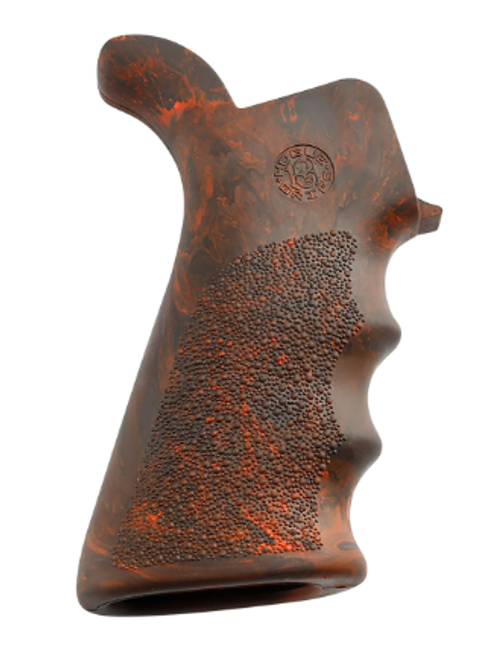 Hogue AR-15 / M16 OverMolded Rubber Beavertail Grip with Finger Grooves - Red Lava Hogue AR-15 / M16 OverMolded Rubber Beavertail Grip with Finger Grooves - Red Lava