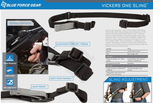 Blue Force Gear Vickers ONE Sling - Slimmer Minimalist 2-Point Sling, No Mounting Hardward, MultiCAM Blue Force Gear Vickers ONE Sling - Slimmer Minimalist 2-Point Sling, No Mounting Hardward, MultiCAM