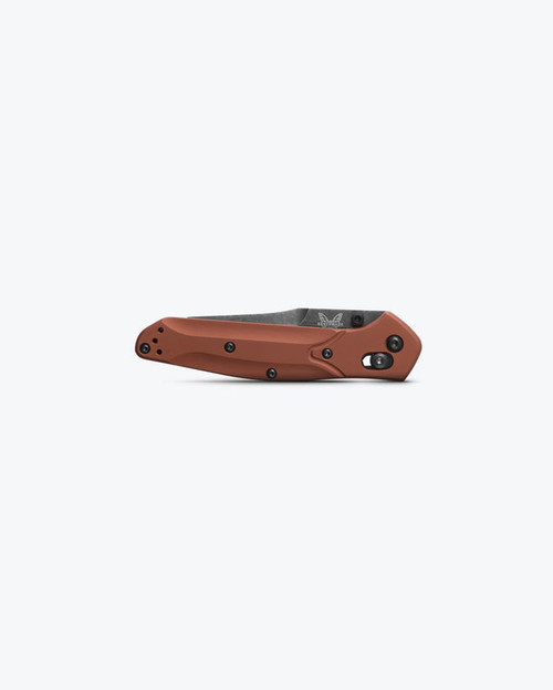 Benchmade 940BK-03 Osborne Folding Knife - 3.4" CPM-MagnaCut Black DLC Battlewashed Plain Blade, Burnt Copper Aluminum Handles, AXIS Lock Benchmade 940BK-03 Osborne Folding Knife - 3.4" CPM-MagnaCut Black DLC Battlewashed Plain Blade, Burnt Copper Aluminum Handles, AXIS Lock
