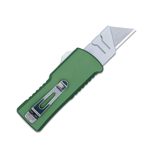 Cobratec Knives Utility AUTO OTF Knife - Replaceable Utility Razor Box Cutter Blade, OD Green Aluminum Handles Cobratec Knives Utility AUTO OTF Knife - Replaceable Utility Razor Box Cutter Blade, OD Green Aluminum Handles