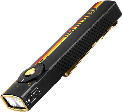 Olight Arkfeld Rechargeable Flat EDC Flashlight - Racing Stripe, 1000 Max Lumens, Cool White LED Olight Arkfeld Rechargeable Flat EDC Flashlight - Racing Stripe, 1000 Max Lumens, Cool White LED