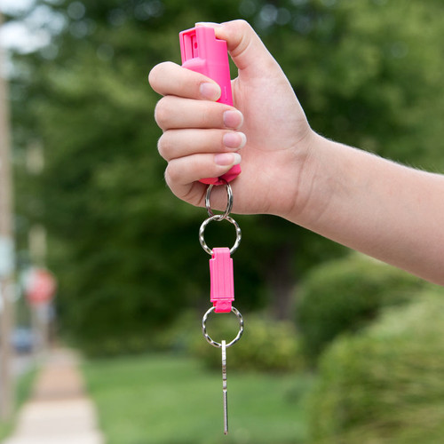 SABRE Pepper Spray with Quick Release Key Ring - Combo Pack - upports the National Breast Cancer Foundation SABRE Pepper Spray with Quick Release Key Ring - Combo Pack - upports the National Breast Cancer Foundation