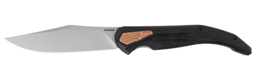 Kershaw 2076 Strata KVT Flipper Knife - 4.5" D2 Bead Blasted Clip Point Blade, Black G10 and Stainless Steel Handles