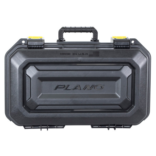 Plano All Weather 2  Four-Pistol Case - 18"x10"x5", Pluck to Fit Foam, Black and Yellow