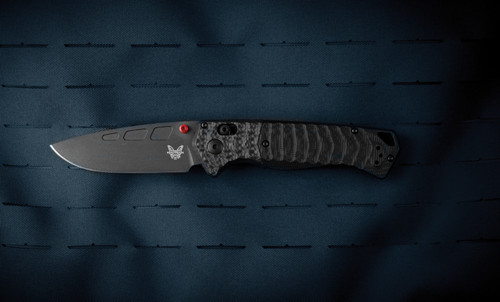 Benchmade PSK Personal Survival Kit AXIS-Assisted Folding Knife - 3.4" CPM-MagnaCut Black Cerakote Drop Point Blade, Milled Black G10 Handles with Carbon Fiber Bolsters - 593BK-01 Benchmade PSK Personal Survival Kit AXIS-Assisted Folding Knife - 3.4" CPM-MagnaCut Black Cerakote Drop Point Blade, Milled Black G10 Handles with Carbon Fiber Bolsters - 593BK-01