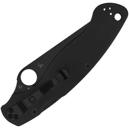 Spyderco Military 2 Compression Lock Folding Knife - 4" S30V Black DLC Partially Serrated Blade, Black G10 Handles - C36GPSBK2 Spyderco Military 2 Compression Lock Folding Knife - 4" S30V Black DLC Partially Serrated Blade, Black G10 Handles - C36GPSBK2