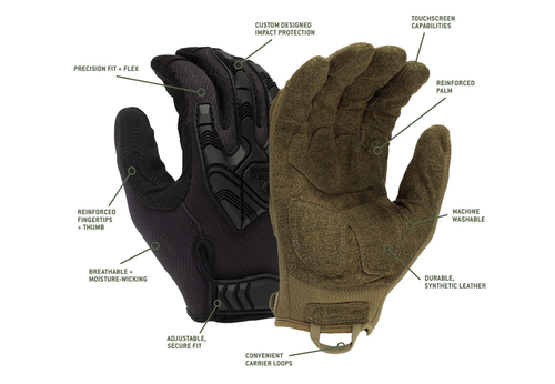 Venture Gear Tactical VGTG40 Series Heavy-Duty Impact Operator Gloves - Size Medium, Coyote Brown