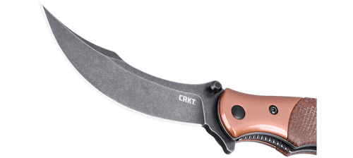 CRKT 7465 Ritual Compact Assisted Flipper Knife - 3.33" 12C27 Black Stonewashed Persian Blade, Brown Burlap Micarta Handles with Stainless Steel Bolsters, Liner Lock CRKT 7465 Ritual Compact Assisted Flipper Knife - 3.33" 12C27 Black Stonewashed Persian Blade, Brown Burlap Micarta Handles with Stainless Steel Bolsters, Liner Lock