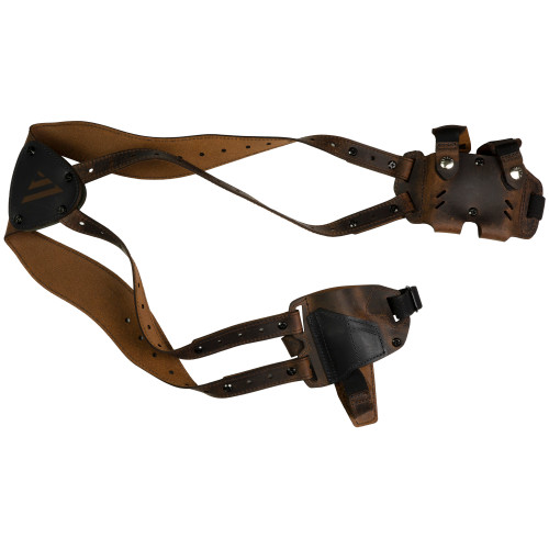 Versacarry Shoulder Holster Deluxe Size 3 - Right Hand, Distressed Brown Leather