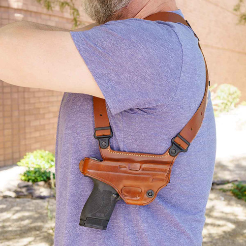 Galco Miami Classic II Shoulder Holster - Right Hand, Fits Glock 17/19/26, Brown Leather Galco Miami Classic II Shoulder Holster - Right Hand, Fits Glock 17/19/26, Brown Leather