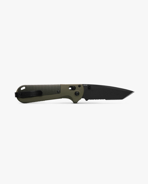Benchmade Redoubt AXIS Folding Knife - 3.55" CPM-D2 Cobalt Cerakote Tanto Partially Serrated Blade, Ranger and Forest Green Grivory Handles - 431BK-1 Benchmade Redoubt AXIS Folding Knife - 3.55" CPM-D2 Cobalt Cerakote Tanto Partially Serrated Blade, Ranger and Forest Green Grivory Handles - 431BK-1