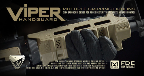 Strike Viper Carbine Length Handguard for the AR-Platform - Black Polymer w/ Red Inserts Strike Viper Carbine Length Handguard for the AR-Platform - Black Polymer w/ Red Inserts