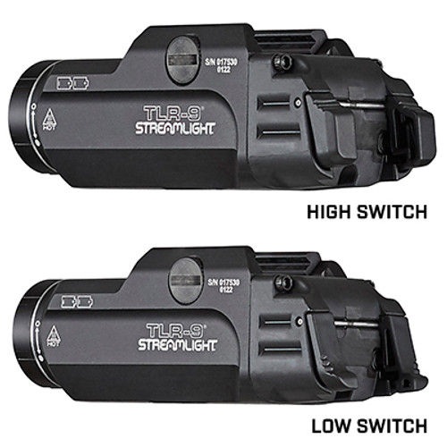 Streamlight TLR-9 Flex Compact Weapon Light - 1000 Lumens, 1.5 Hour Runtime, Comes with High and Low Switch and (2) CR123A Lithium Batteries, Black Streamlight TLR-9 Flex Compact Weapon Light - 1000 Lumens, 1.5 Hour Runtime, Comes with High and Low Switch and (2) CR123A Lithium Batteries, Black