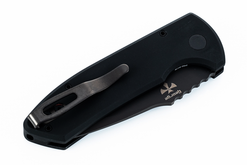 ProTech Knives LG407 Les George SBR AUTO Folding Knife - 2.5" S35VN Black DLC Plain Blade, Knurled Black Aluminum Handles ProTech Knives LG407 Les George SBR AUTO Folding Knife - 2.5" S35VN Black DLC Plain Blade, Knurled Black Aluminum Handles
