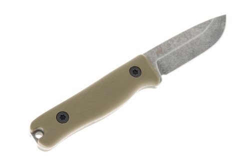Reiff Knives F3 EDC Fixed Blade Knife - 2.9" CPM 3V Drop Point Stonewashed Blade, OD Green G10 Handle, Brown Leather Sheath Reiff Knives F3 EDC Fixed Blade Knife - 2.9" CPM 3V Drop Point Stonewashed Blade, OD Green G10 Handle, Brown Leather Sheath