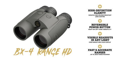 Leupold BX-4 Range HD TBR Binocular Rangefinder - 10X42mm, Shadow Gray and Black Leupold BX-4 Range HD TBR Binocular Rangefinder - 10X42mm, Shadow Gray and Black