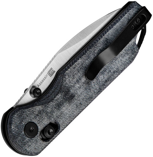 Kizer Cutlery Vanguard Assassin Clutch Lock Flipper Knife - 2.99" Nitro-V Satin Drop Point Blade, Blue Denim Micarta Handles, Crossbar Lock - V3549A2 Kizer Cutlery Vanguard Assassin Clutch Lock Flipper Knife - 2.99" Nitro-V Satin Drop Point Blade, Blue Denim Micarta Handles, Crossbar Lock - V3549A2