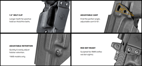 Mission First Tactical IWB Holster for the Sig Sauer P365 / P365X - Ambidextrous, Fits Sig P365, Includes 1.5" Belt Attachment, Black Kydex Mission First Tactical IWB Holster for the Sig Sauer P365 / P365X - Ambidextrous, Fits Sig P365, Includes 1.5" Belt Attachment, Black Kydex