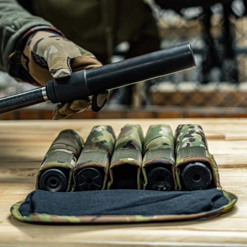 Cole-TAC Can Caddy Standard Size - 500 Denier Nylon, 9.25"x10.5"x2.5", 5 Slots for Suppressor Storage, Multicam Cole-TAC Can Caddy Standard Size - 500 Denier Nylon, 9.25"x10.5"x2.5", 5 Slots for Suppressor Storage, Multicam