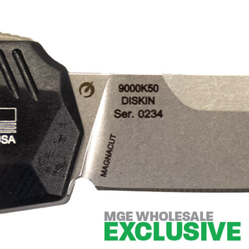 Kershaw Commemorative 50th Anniversary Livewire OTF AUTO Knife 3.3" CPM-MagnaCut Stonewashed Spear Point Blade, Black Aluminum Handles, Reversible Clip - 9000K50