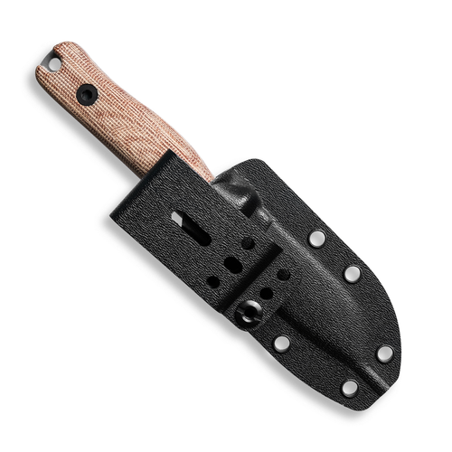 Reiff Knives F3 EDC Fixed Blade Knife - 2.9" CPM 3V Drop Point Stonewashed Blade, Natural Canvas Micarta Handle, Kydex Sheath Reiff Knives F3 EDC Fixed Blade Knife - 2.9" CPM 3V Drop Point Stonewashed Blade, Natural Canvas Micarta Handle, Kydex Sheath