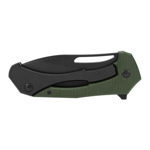 SOG Bulwark FLK Folding Knife - 3" D2 Black Drop Point Blade, OD Green Micarta Handles SOG Bulwark FLK Folding Knife - 3" D2 Black Drop Point Blade, OD Green Micarta Handles