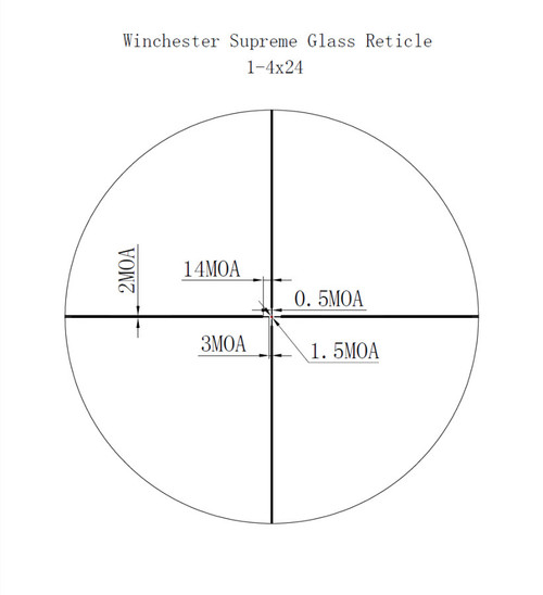 Winchester Optics Supreme 1-4x24mm Rifle Scope - 30MM Main Tube, Illuminated Reticle, Black Winchester Optics Supreme 1-4x24mm Rifle Scope - 30MM Main Tube, Illuminated Reticle, Black