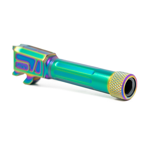 Faxon M&P Shield Match Series Threaded Barrel - 9mm, Straight Fluted, Fits Smith & Wesson M&P Shield/Shield Plus, Chameleon PVD Faxon M&P Shield Match Series Threaded Barrel - 9mm, Straight Fluted, Fits Smith & Wesson M&P Shield/Shield Plus, Chameleon PVD