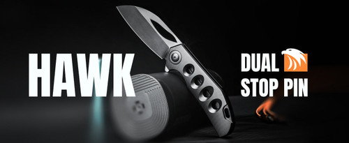 Kizer Knives Hawk Folding Knife - 3.41" M390 Sheepsfoot Black Blade, Black Titanium Handle Kizer Knives Hawk Folding Knife - 3.41" M390 Sheepsfoot Black Blade, Black Titanium Handle