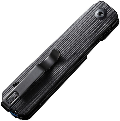 CIVIVI Knives Ben Petersen Sendy Liner Lock Flipper Knife - 2.83" Nitro-V Black Stonewashed Spey Blade, Black G10 Handles, Toothpick and Tweezers Included - C21004B-2