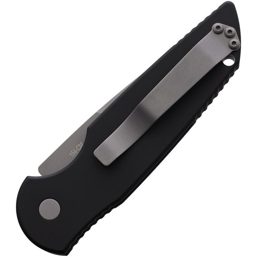 ProTech Knives TR-3 Tactical Response III AUTO Folding Knife - 3.375" 154CM Stonewash Plain Blade, Black Milled Grooves Aluminum Handles ProTech Knives TR-3 Tactical Response III AUTO Folding Knife - 3.375" 154CM Stonewash Plain Blade, Black Milled Grooves Aluminum Handles
