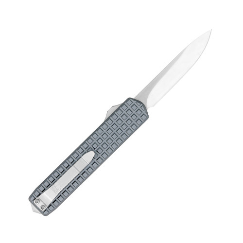 CobraTec Knives Warrior Small OTF Knife - 2.25" M390 Drop Point Blade, Gray Aluminum Handles CobraTec Knives Warrior Small OTF Knife - 2.25" M390 Drop Point Blade, Gray Aluminum Handles