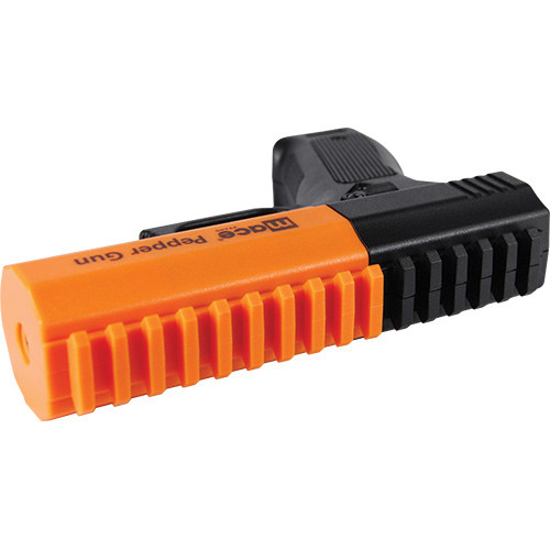 Mace Pepper Gun 2.0 with LED Strobe - Black and Orange