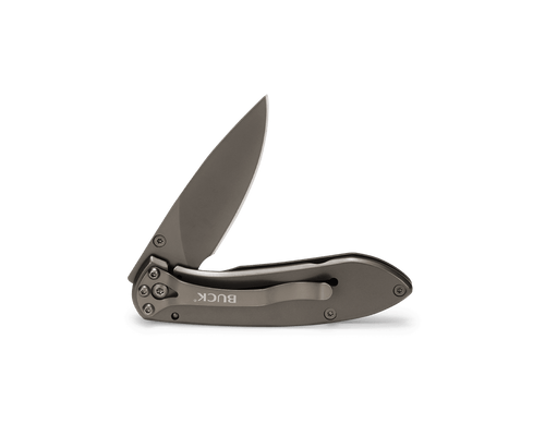 Buck 327 Nobleman Folding Knife - 2.675" Blade with Titanium Coated Stainless Steel Handle with EDM Texture, Liner Lock - 5860 Buck 327 Nobleman Folding Knife - 2.675" Blade with Titanium Coated Stainless Steel Handle with EDM Texture, Liner Lock - 5860