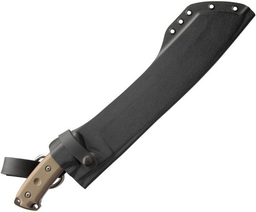 TOPS Knives El Chete Fixed Blade - 12" Midnight Bronze Camo Blade, Green/Black Canvas Micarta Handles with Rocky Mountain Tread, Kydex Sheath with Dangler Attachment - ELCH03-CAMO