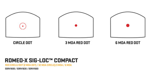 Sig Sauer SORX1600 ROMEO-X SIG-LOC COMPACT Red Dot - SIG-LOC COMPACT Footprint, Circle Dot Reticle, Black Sig Sauer SORX1600 ROMEO-X SIG-LOC COMPACT Red Dot - SIG-LOC COMPACT Footprint, Circle Dot Reticle, Black