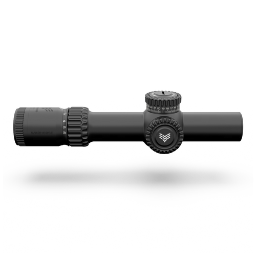 Swampfox Optics Warhorse FFP LPVO 1-6x24MM Rifle Scope - Red Dragoon MIL Reticle, Black Finish