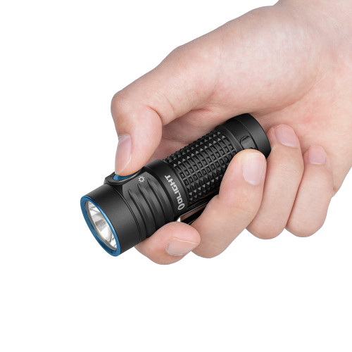 Olight Baton Turbo Compact EDC Rechargeable Flashlight with 510m Long-Range Beam - Black